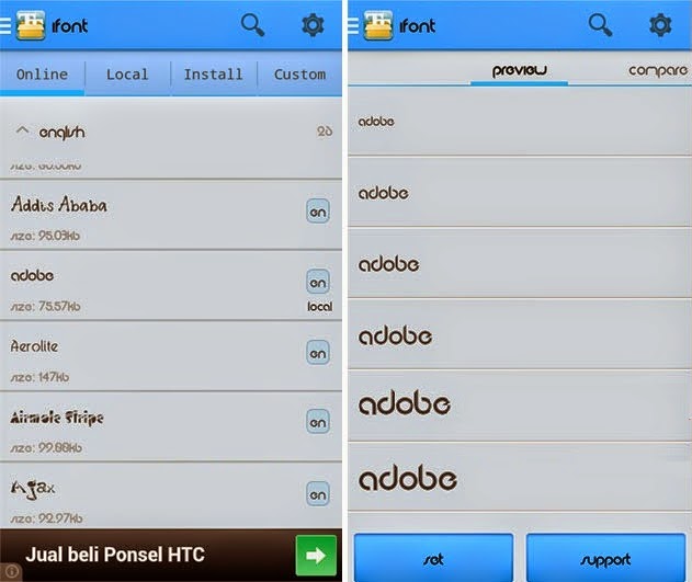  Ganti atau Rubah Font Android dengan banyak Download Font