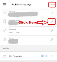 how to change mobile number in ola app