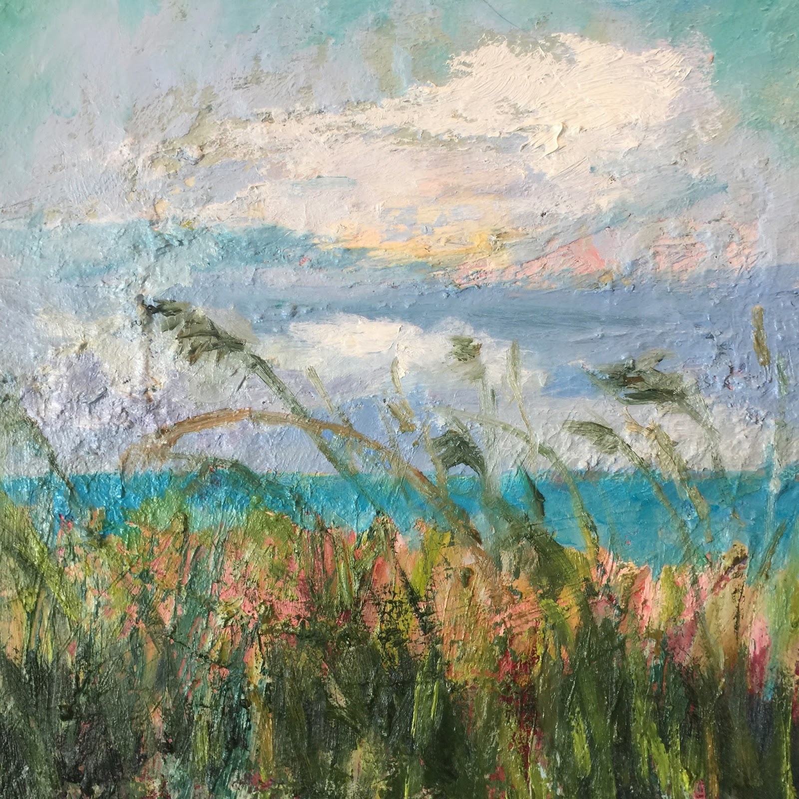Amy Whitehouse Paintings Sea Oats, Contemporary Beach Paintings by Amy Whitehouse