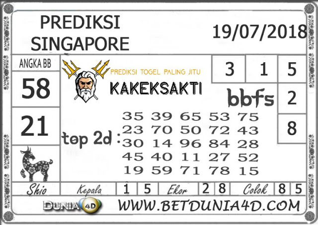 Prediksi Syair Togel Singapore 19 Juli 2018 Live Draw Togel Sgp Dan Hongkong Kumpulan Syair Dan Paito Warna