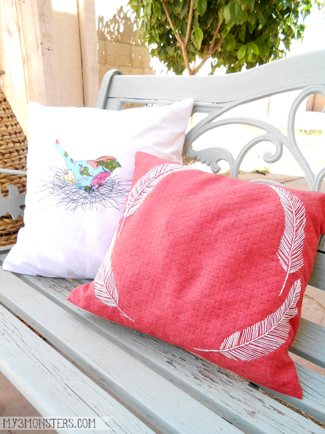 Embroidered Feather Pillows at /