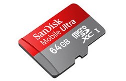 64GB SanDisk Mobile Ultra microSDXC memory cards launched