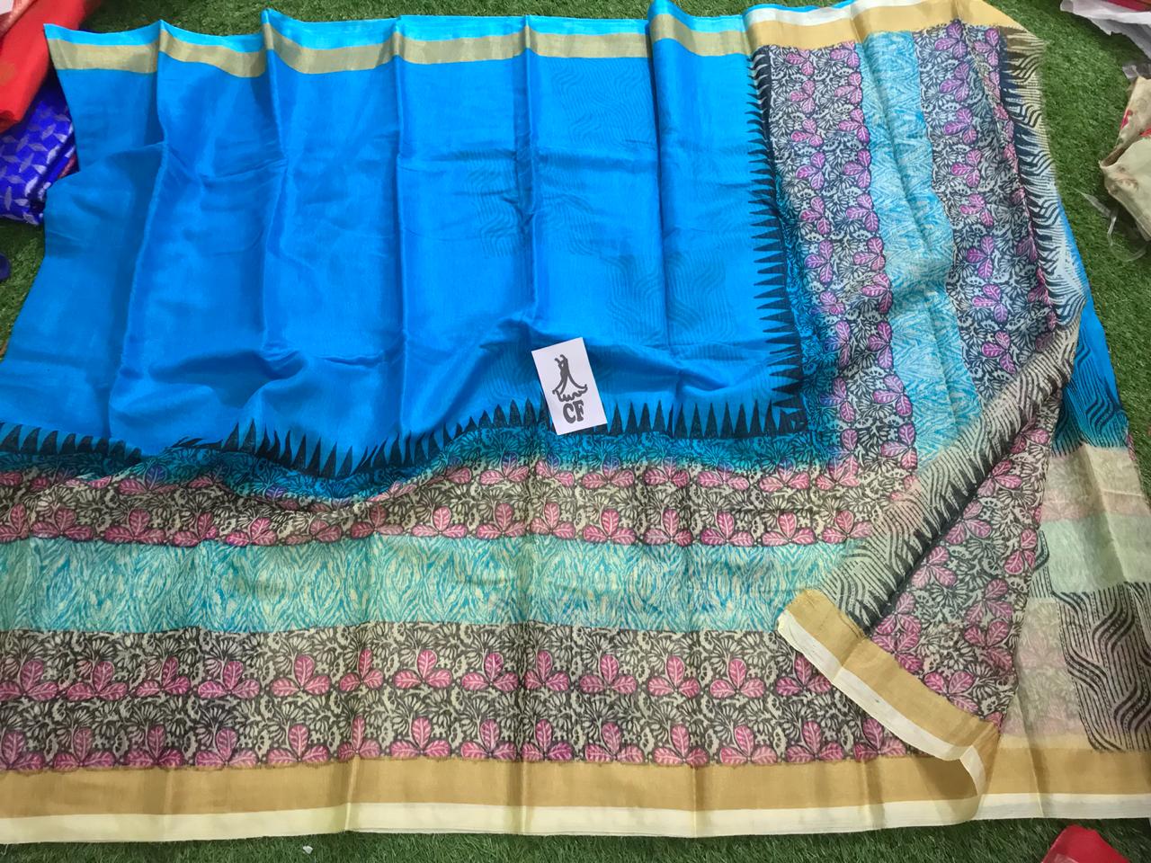 Buy Online linen Sarees Beautiful linen tusser silk sarees CF