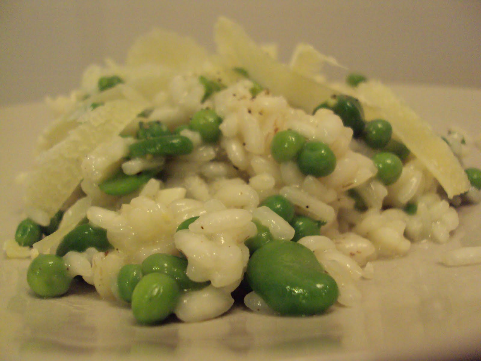 Me, My Food and I Risotto with Broad Beans, Peas, Pecorino and White