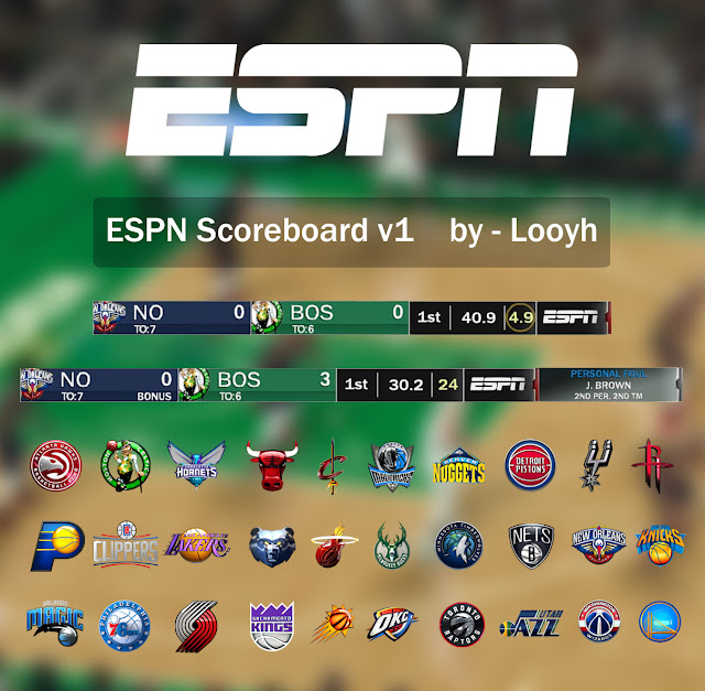 NBA 2K18 ESPN Scoreboard with 3D Logos by Looyh RELEASED DNA Of