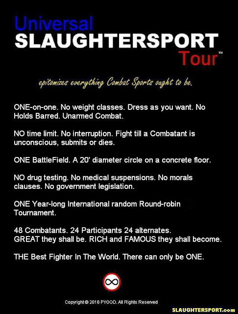 Universal SLAUGHTERSPORT Tour™ Constitution. 7 Commandments to live by.