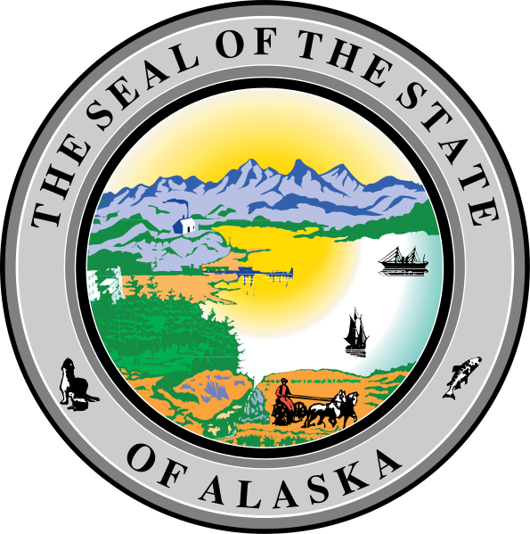 Map, Flag and Seal of Alaska