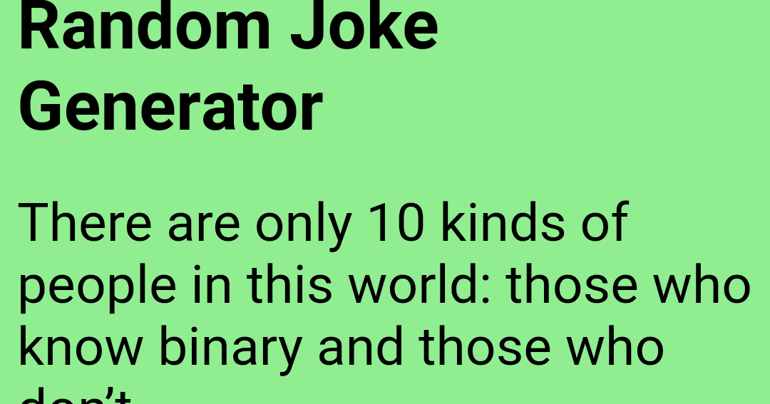 Random Joke Generator HTML with Javascript