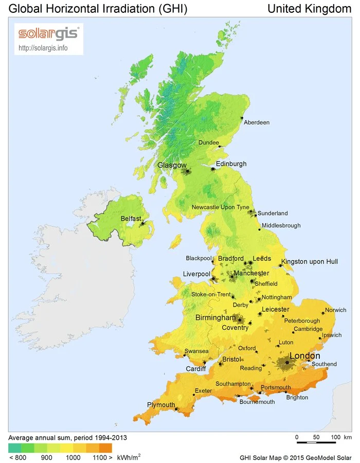 Solar PV Energy Potential Map of the United Kingdom
