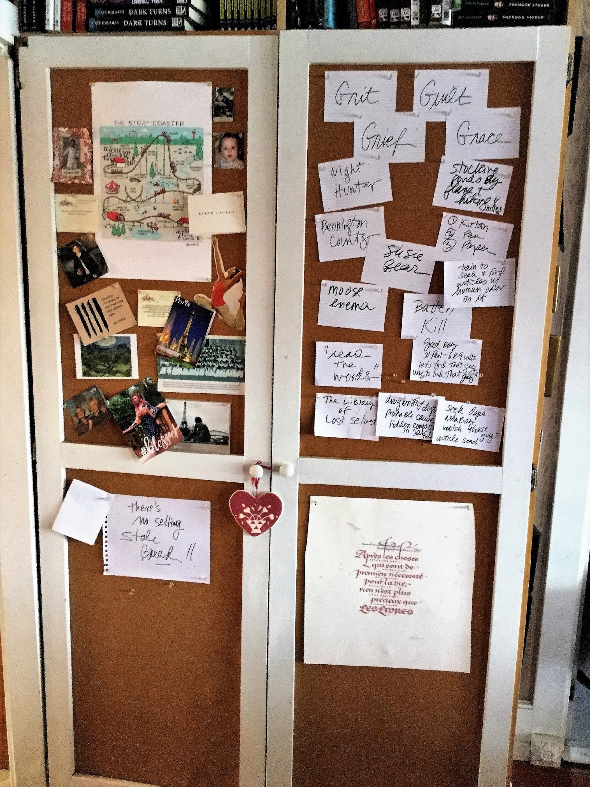 Writing with Quiet Hands A Writer's Tools The Cork Board