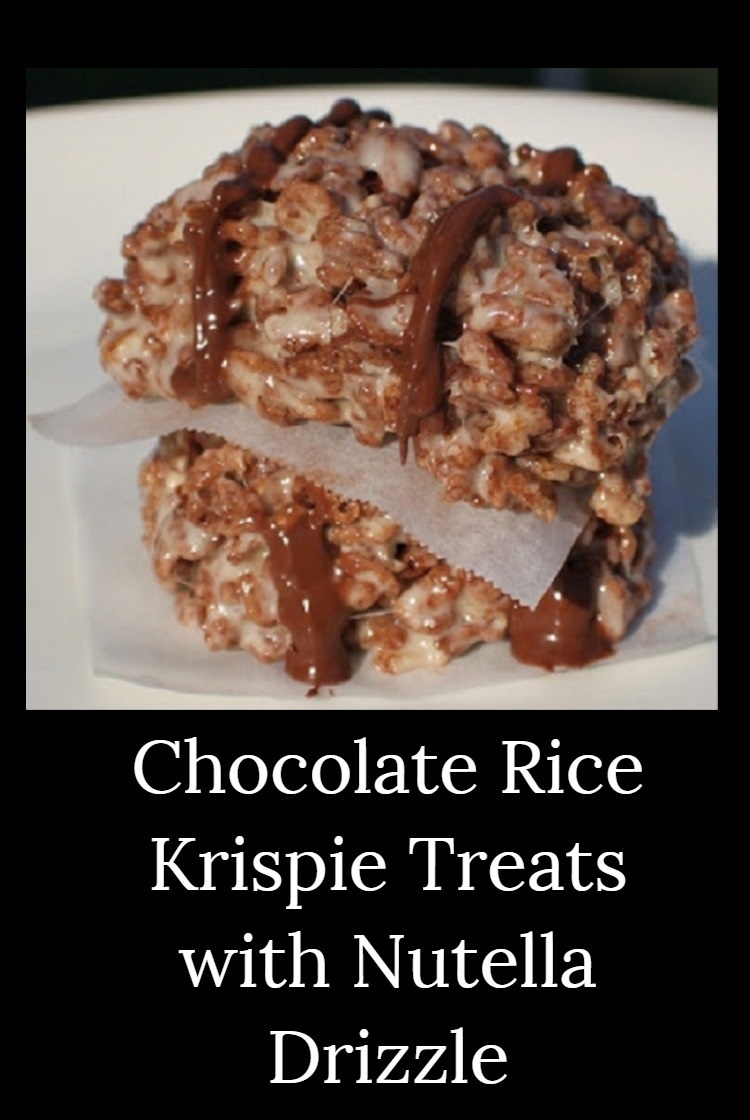 Chocolate Rice Krispy Treats with Nutella Drizzle What's Cookin