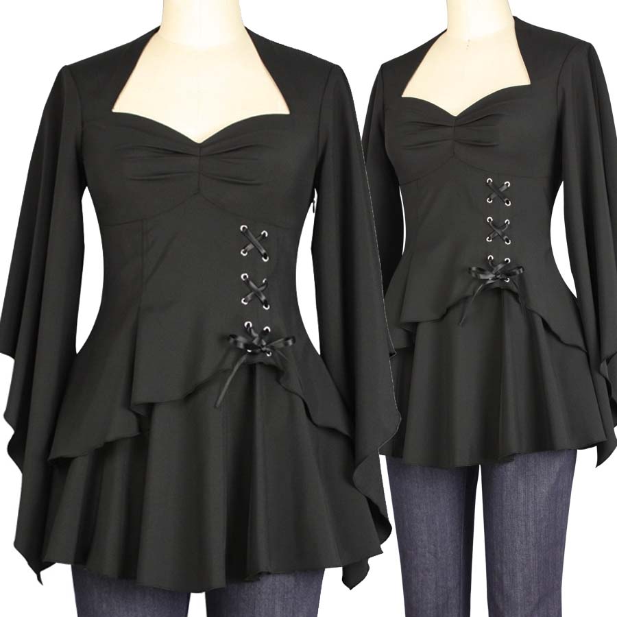 BlueBerry Hill Fashions Gothic Corset Lace Top PLUS SIZE FASHIONS
