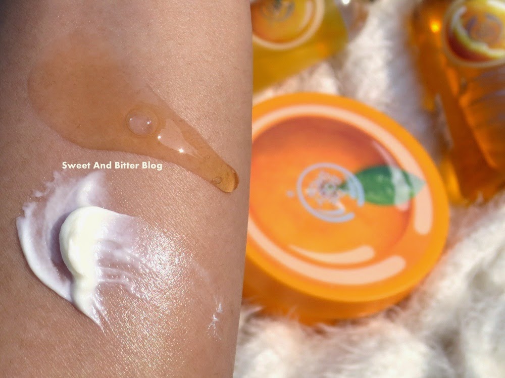The Body Shop Satsuma Shower Gel and Body Butter Texture