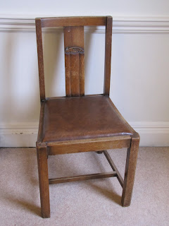 1920s/1930s vintage Deco oak dining chair in need of recovering and a little TLC.