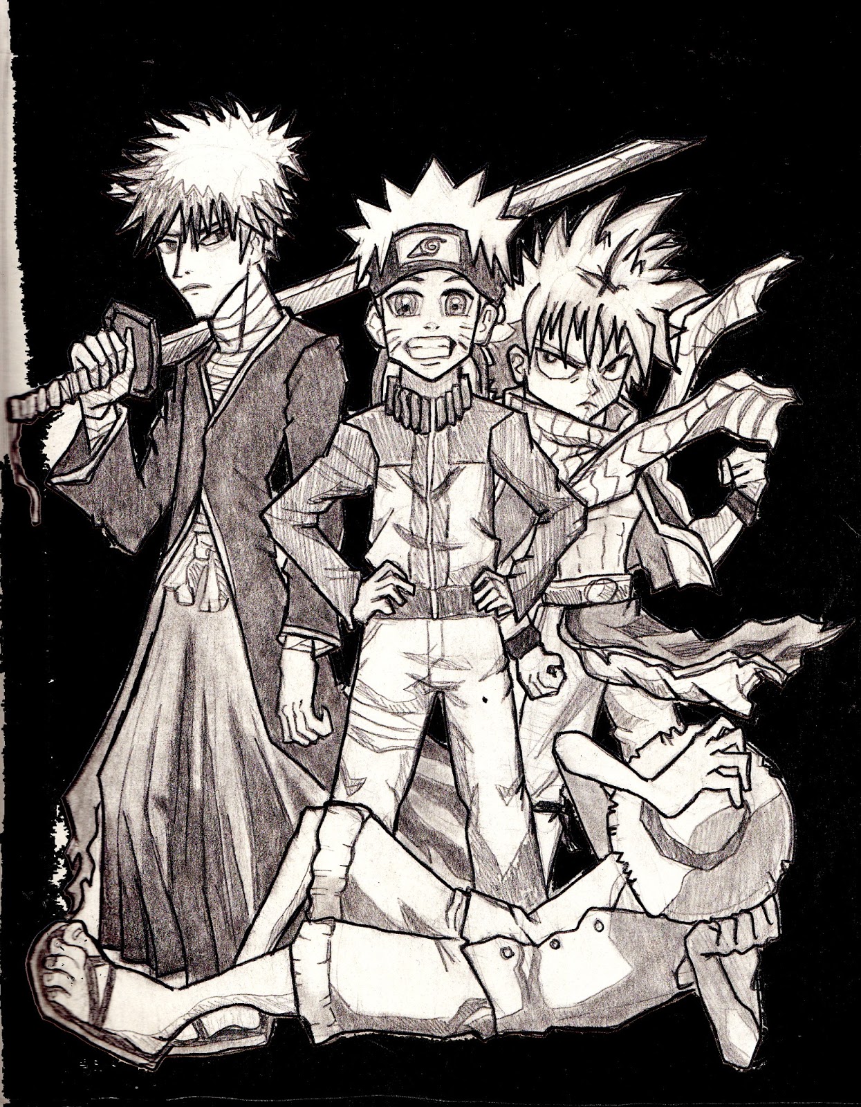 Art Life Pictures: Naruto,Bleach,Fairy Tale,One Piece ruff sketches