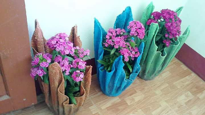 14+ Koleksi Baru Cara Membuat Pot Bunga Dari Handuk Bekas