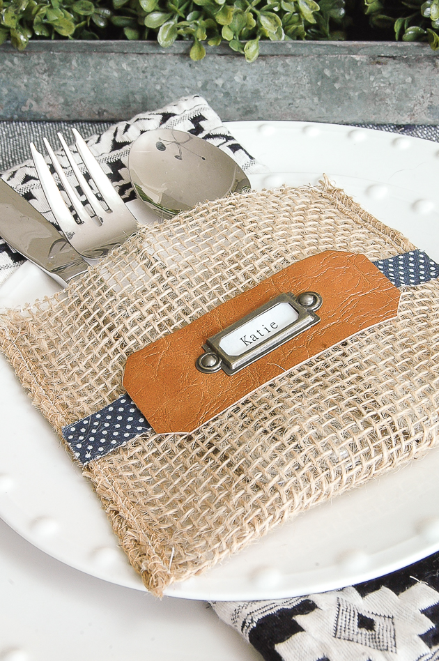 How to Cut Burlap and Make Easy Utensil Holders Little House of Four