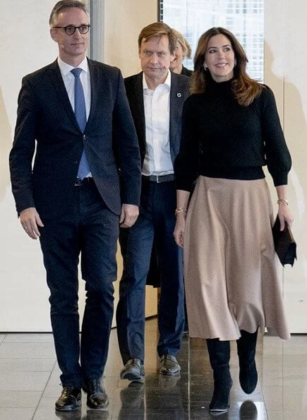 Crown Princess Mary wore Co Essentials Black High Collar Sweater