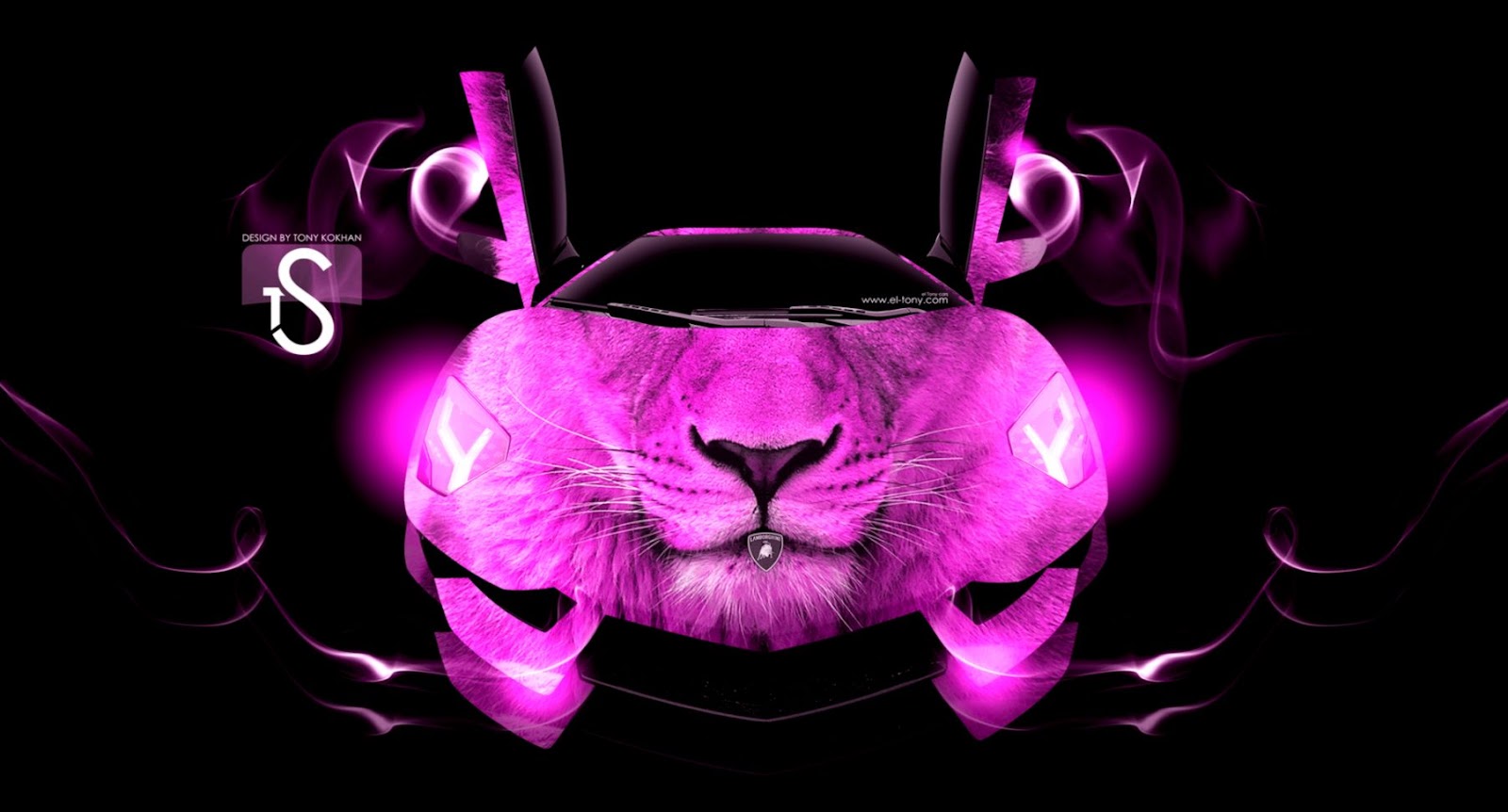 Neon Pink Lamborghini Aventador