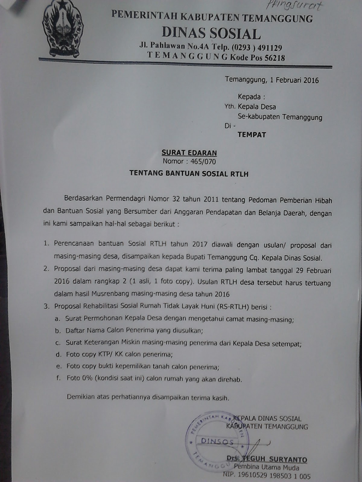 Contoh Proposal Pengajuan Bantuan Kursi Pigura