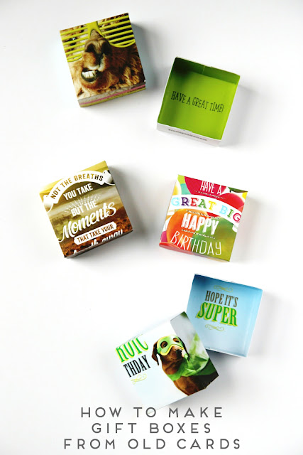 How to make diy gift boxes from recycled old cards