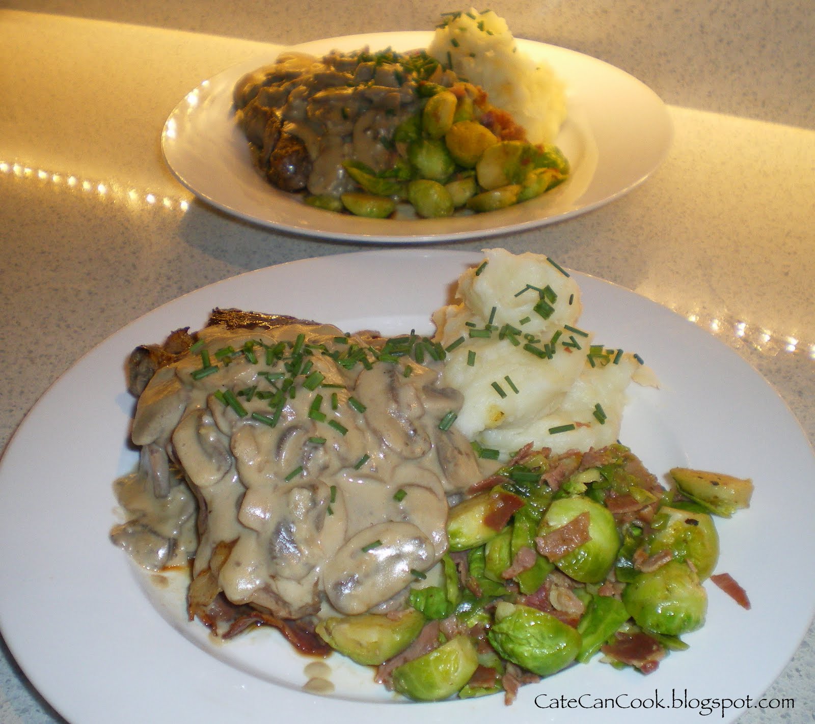 Cate Can Cook, So Can You!! Prosciutto Steaks with Creamy Mushroom Sauce