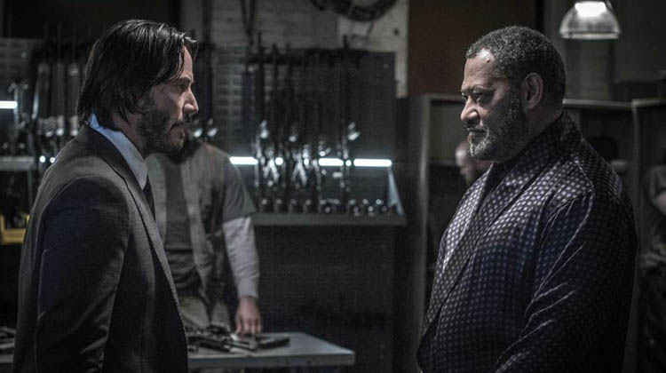 Laurence Fishburne y Keanu Reeves en John Wick:Pacto de Sangre