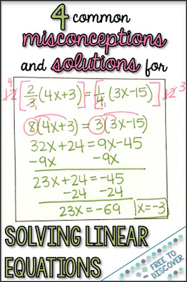 4 common misconceptions and solutions for solving linear equations