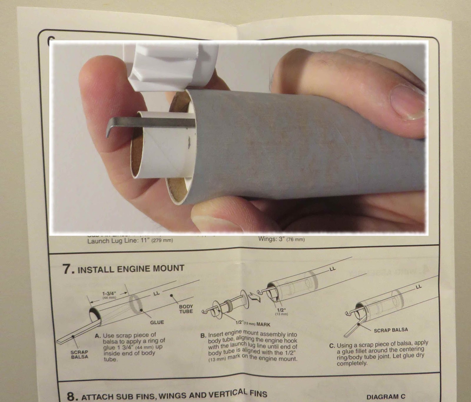 Model Rocket Building Estes Interceptor Build 1250, Part 8, Engine