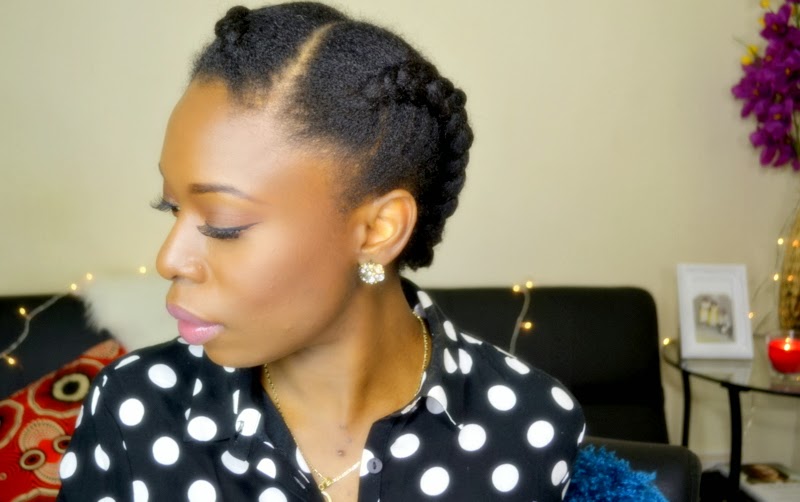 Natural Hair Protective Style 2 Sides Braids/Cornrow