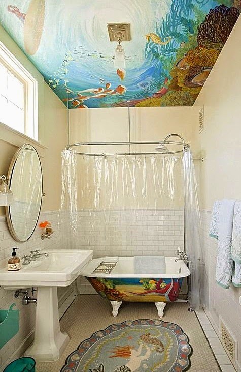 ceiling mural bathroom