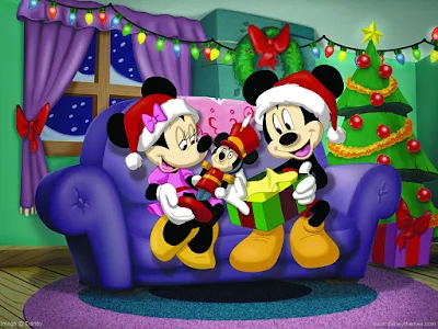 Papel de parede natalino infantil do Mickey