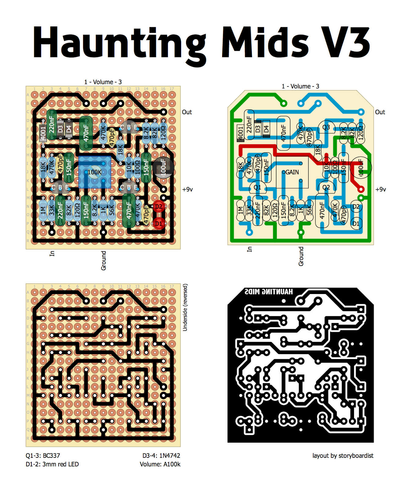 Perf and PCB Effects Layouts: Haunting Mids V3