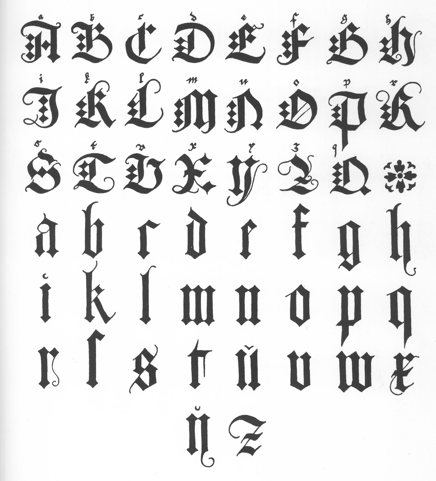 Gothic Calligraphy Writing