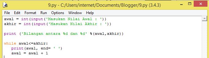 Menghitung Inputan Jumlah Angka Awal dan Akhir Menggunakan Perulangan ...