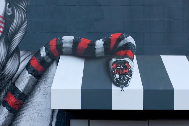 "The Mountain Charmers" a new mural by Fin DAC and Angelina Christina on the streets of Palm Springs, USA. 4