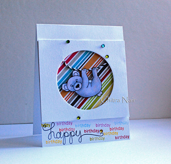 Birthday Card with Koala by Chitra Nair for Newton's Nook Designs | Simply Sentimental Stamp Set