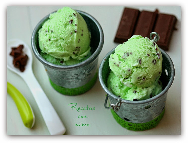 Helado de menta y chocolate (after