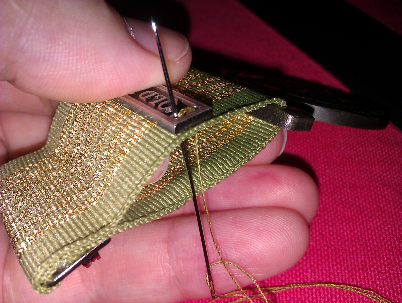 How to sew a clasp to a medal