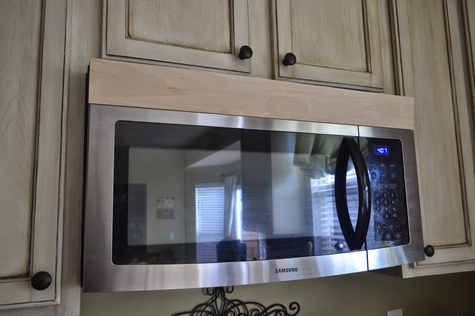 Thrifty Artsy Girl DIY Tuscan Above the Range Microwave Hood Vent Update