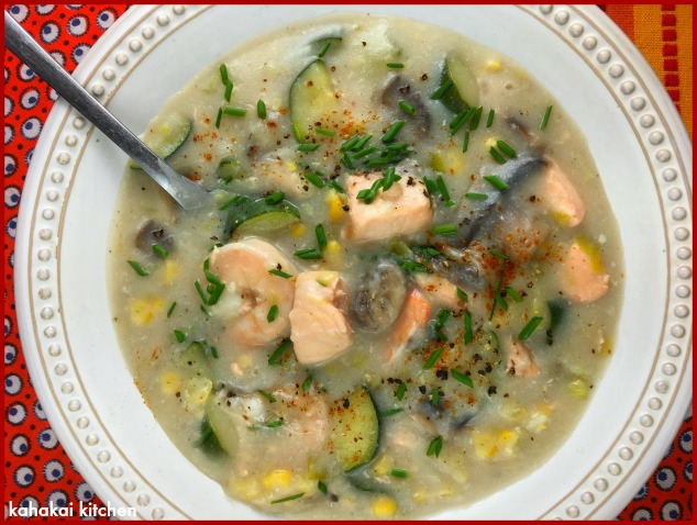 Kahakai Kitchen: Jacques Pépin's Seafood Chowder with Salmon & Shrimp ...