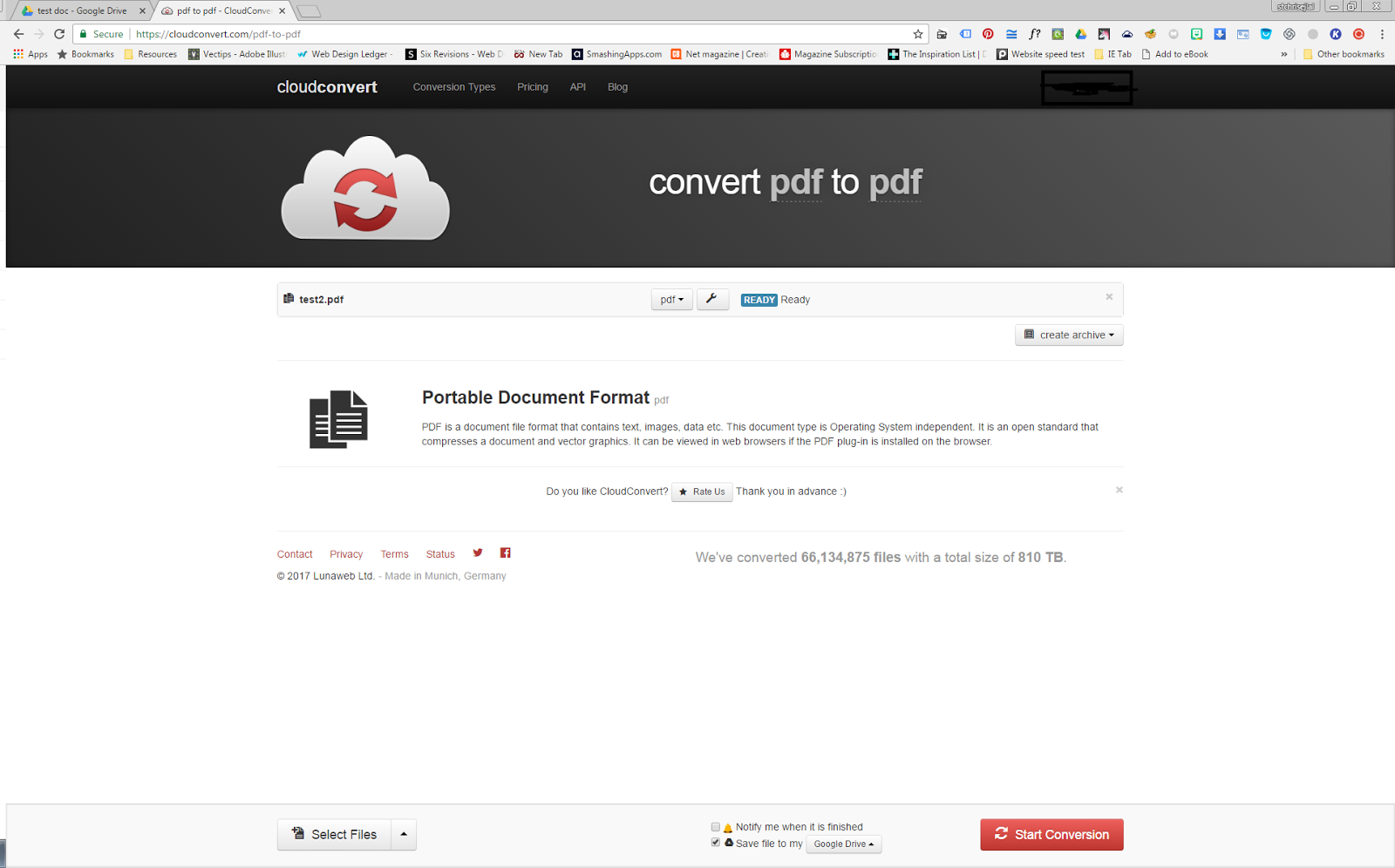 How to use with Drive to convert PDF to JPG