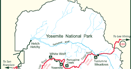 America 39 s National Parks - YosemiteNP Map 
