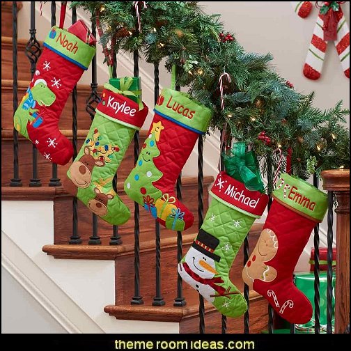 Personalized Reindeer Buddies Quilted Christmas Stocking
