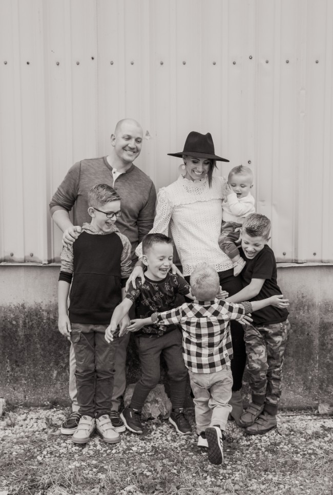 Kilee and Soren Nickels and their five boys