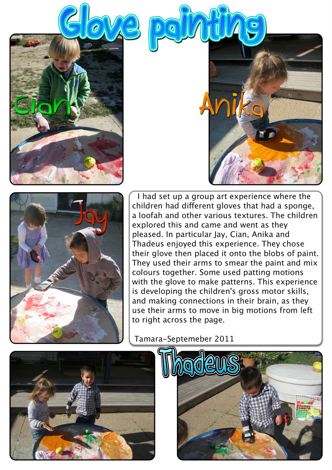 KIDSPACE Quality Early Learning Centre Glove painting