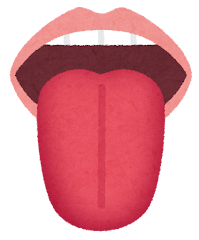 いろいろな色の舌のイラスト（赤）