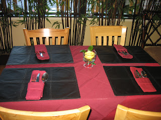 The tableclothes and placesettings at Golden Buddha are very nice