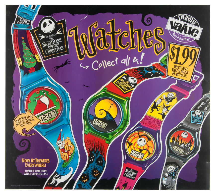 Burger King 1993 Nightmare Before Christmas Watches