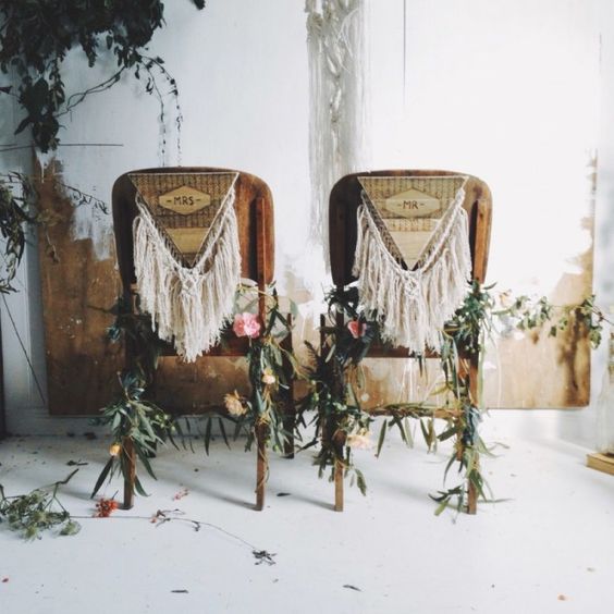 sillas de boda con macrame - decora tu boda con macrame